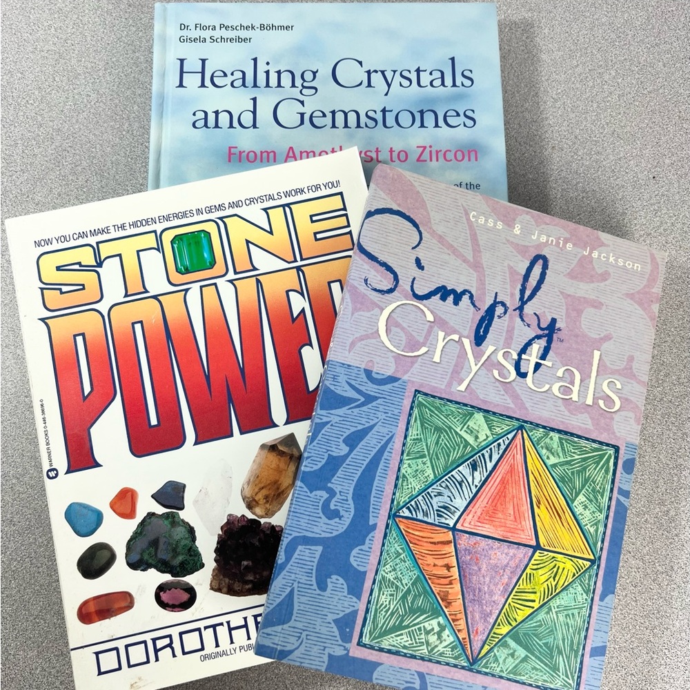 Books‎ about Crystals lot of 3 Healing gemstones gems stones